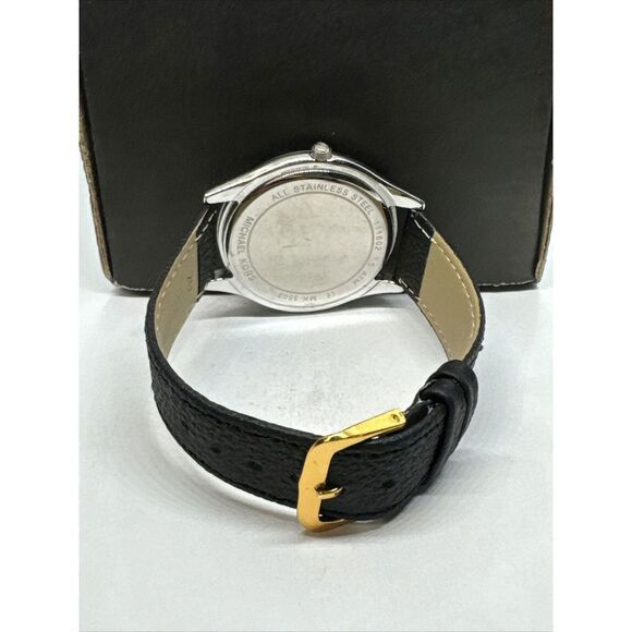 Michael Kors MK3503 Women Black Leather Strap Analog Turquoise Dial Watch JNA235 - Picture 9 of 11